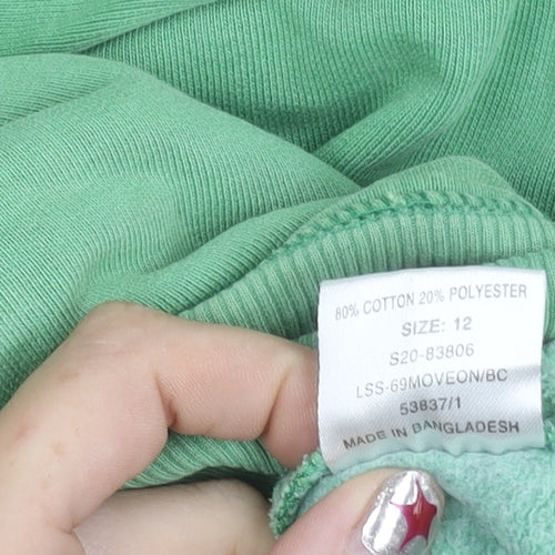SoulCal Womens Green Pullover Hoodie Size 12 Cotton Blend