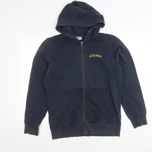 Jack & Jones Men's Blue Full Zip Hooded Jacket Size S