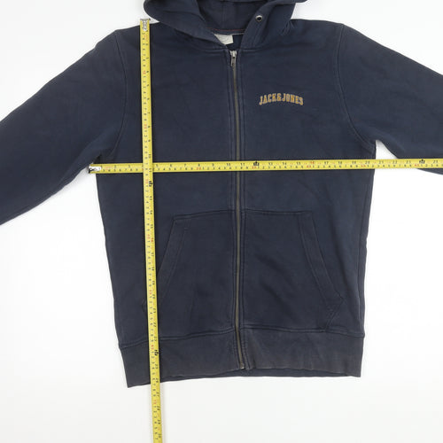 Jack & Jones Men's Blue Full Zip Hooded Jacket Size S