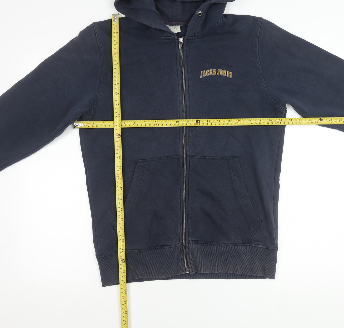 Jack & Jones Men's Blue Full Zip Hooded Jacket Size S