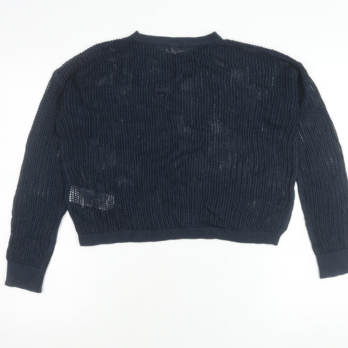 Uniqlo Women’s Blue Open-Knit Pullover Jumper Size S