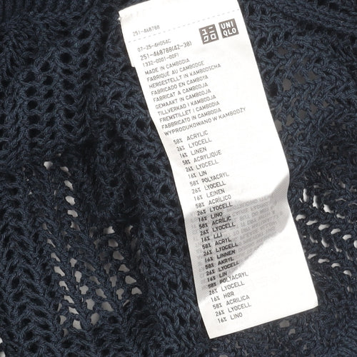 Uniqlo Women’s Blue Open-Knit Pullover Jumper Size S