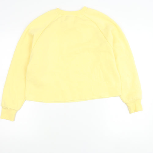 Disney Stitch Yellow Women's 2XS Pullover Sweatshirt Cotton Blend