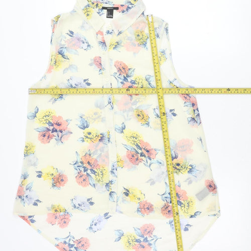 Forever 21 Women’s Multicoloured Floral Sleeveless Chiffon Blouse Size L