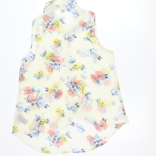 Forever 21 Women’s Multicoloured Floral Sleeveless Chiffon Blouse Size L