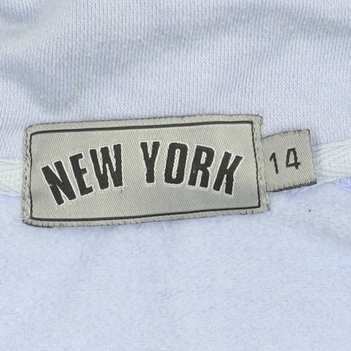 New York Girls Blue Track Jacket Size 14 Years Full Zip Casual Sportswear