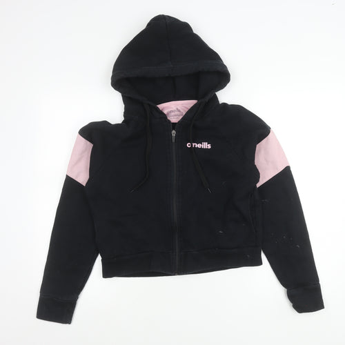 O’Neills Girls Black Hoodie Jacket 12 Years Cotton Blend Zip Up Casual