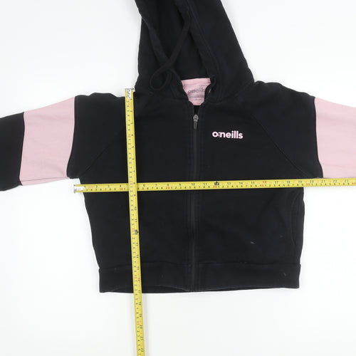 O’Neills Girls Black Hoodie Jacket 12 Years Cotton Blend Zip Up Casual
