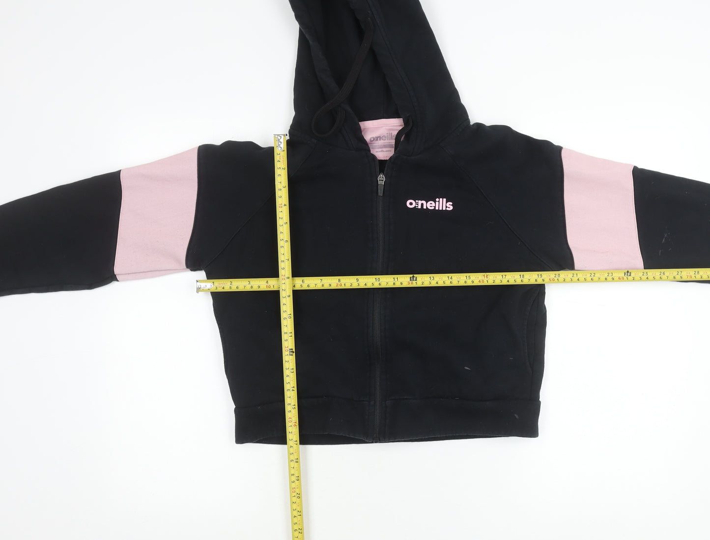 O’Neills Girls Black Hoodie Jacket 12 Years Cotton Blend Zip Up Casual