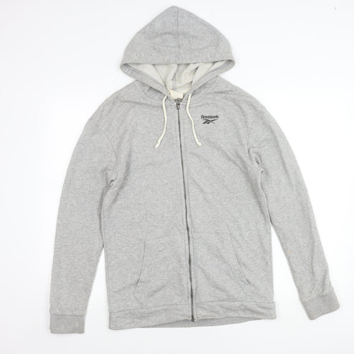 Reebok Men’s Grey Small Full Zip Hoodie Jacket Casual Sports