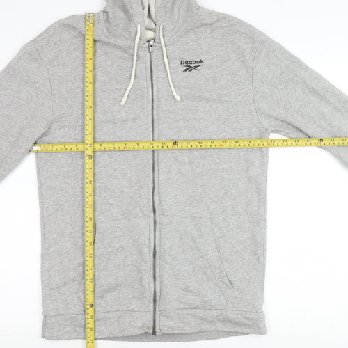Reebok Men’s Grey Small Full Zip Hoodie Jacket Casual Sports