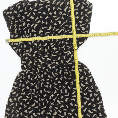 Lovestruck Women’s Black Cat Print Strapless Dress Size S
