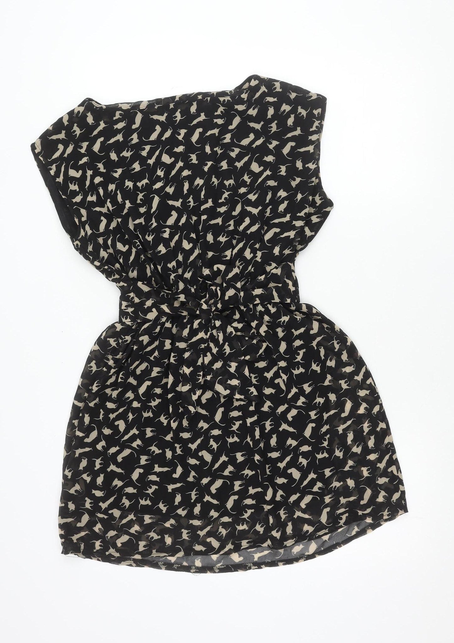 Lovestruck Women’s Black Cat Print Strapless Dress Size S
