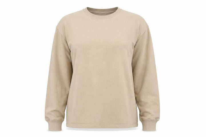 Mango Women Beige Cotton Blend Pullover Sweatshirt Size S