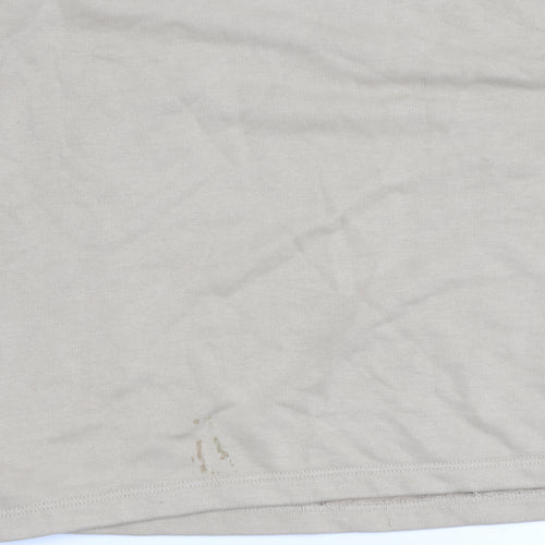 Mango Women Beige Cotton Blend Pullover Sweatshirt Size S
