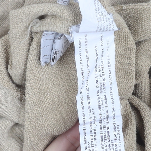 Mango Women Beige Cotton Blend Pullover Sweatshirt Size S