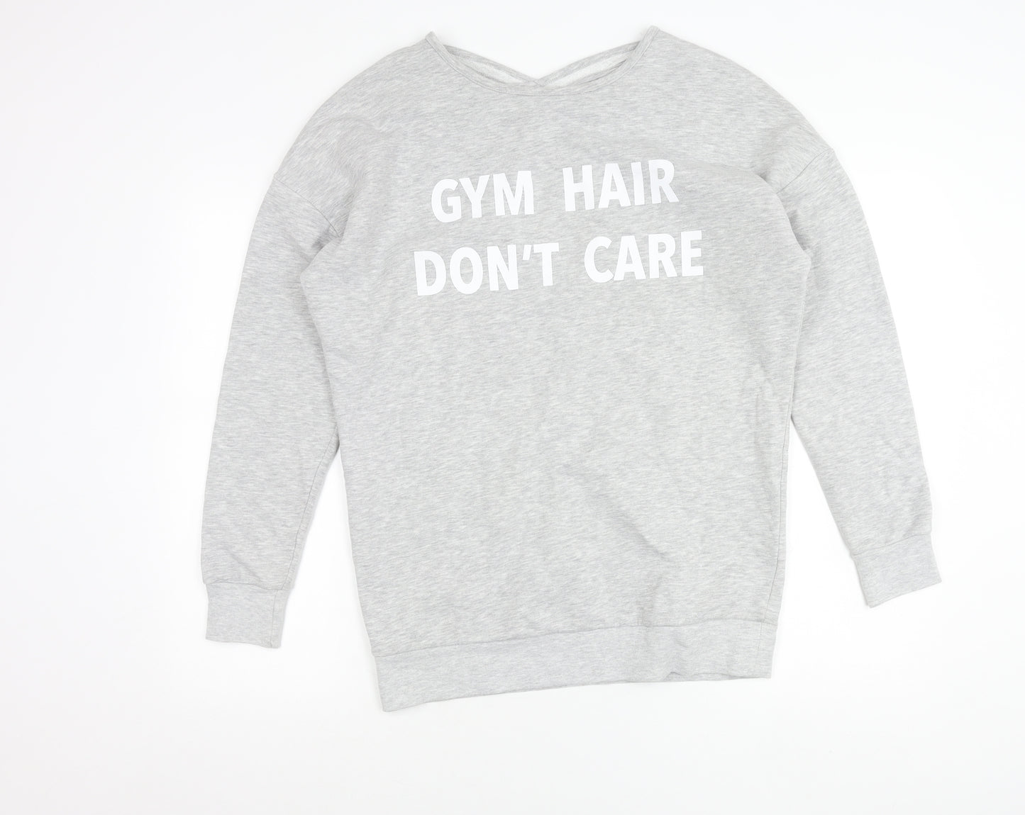 Michelle Keegan Women’s Grey Size 10 Pullover Sweatshirt Gym Quote