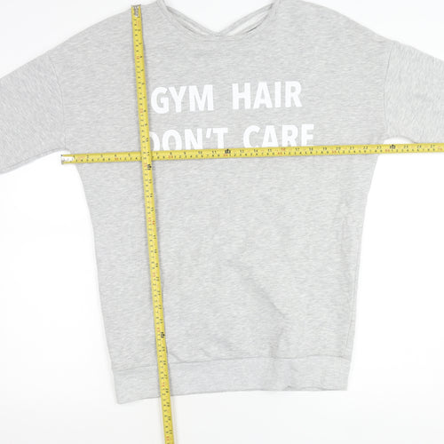 Michelle Keegan Women’s Grey Size 10 Pullover Sweatshirt Gym Quote
