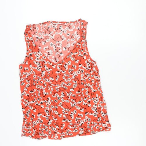 Vila Womens Red Floral Sleeveless Viscose Blouse Size 8