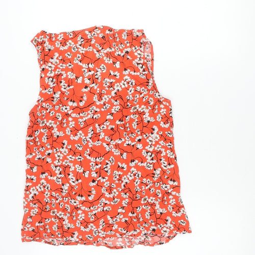 Vila Womens Red Floral Sleeveless Viscose Blouse Size 8