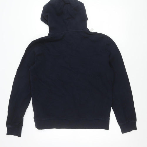 Marks and Spencer Men’s Navy Pullover Hoodie M Striped Cotton