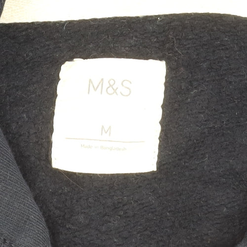 Marks and Spencer Men’s Navy Pullover Hoodie M Striped Cotton