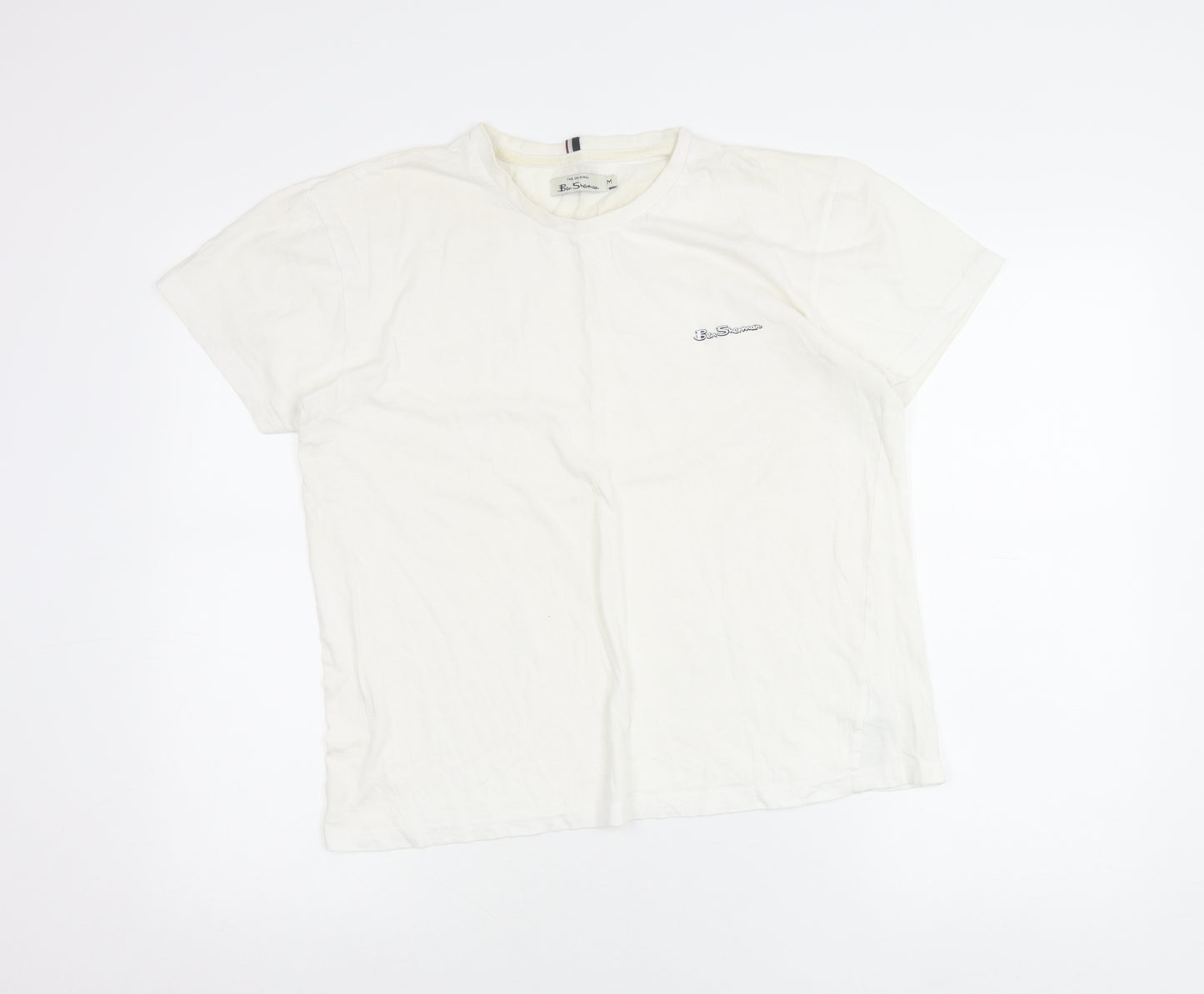 Ben Sherman Men’s White Medium Crew Neck Short Sleeve Logo T-Shirt