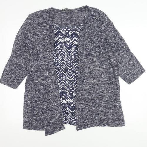 Bonmarché Women’s Blue Knit Open Cardigan Size 20 3/4 Sleeve