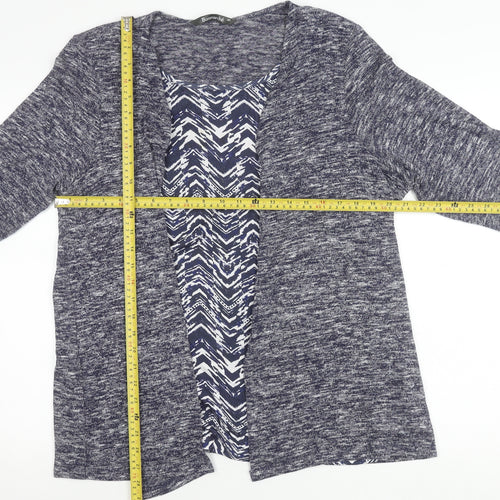 Bonmarché Women’s Blue Knit Open Cardigan Size 20 3/4 Sleeve