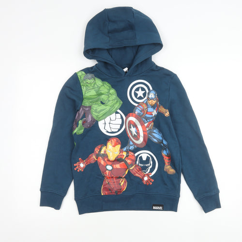 Next Marvel Boys Blue Pullover Hoodie 10 Years Hulk Iron Man Captain America