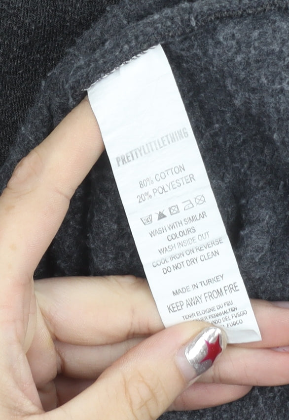 PrettyLittleThing Women’s Grey Pullover Hoodie M Regular Fit