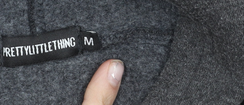 PrettyLittleThing Women’s Grey Pullover Hoodie M Regular Fit