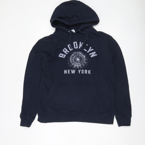 Lane Seven Men’s Blue Pullover Hoodie S Brooklyn Graphic Hooded Sweatshirt
