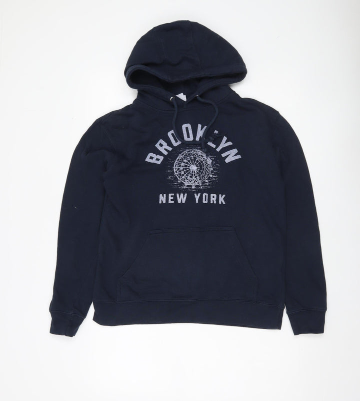 Lane Seven Men’s Blue Pullover Hoodie S Brooklyn Graphic Hooded Sweatshirt
