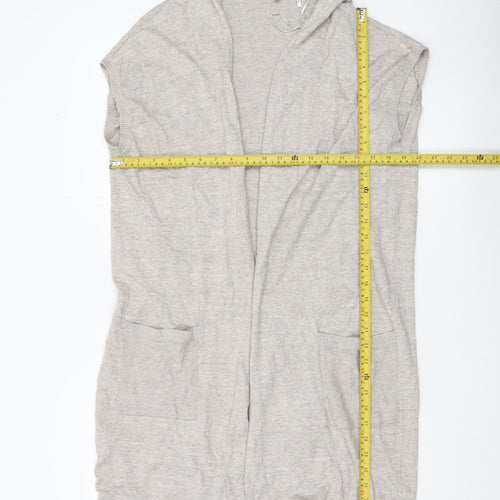 FatFace Womens Beige Sleeveless Knit Cardigan Vest M Cotton