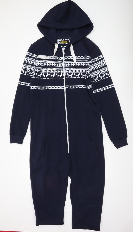 RWC Regulation Issue Men's Blue Geometric Hooded One Piece L