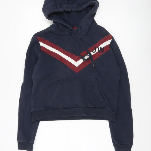 Jack Wills Women’s Blue Pullover Hoodie Size 10 Regular Fit Logo