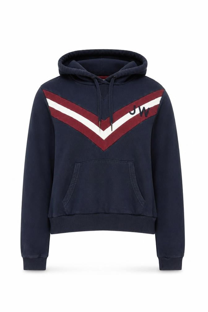 Front view of Jack Wills Women’s Blue Pullover Hoodie, size UK 10, Regular Fit Logo