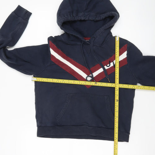 Jack Wills Women’s Blue Pullover Hoodie Size 10 Regular Fit Logo