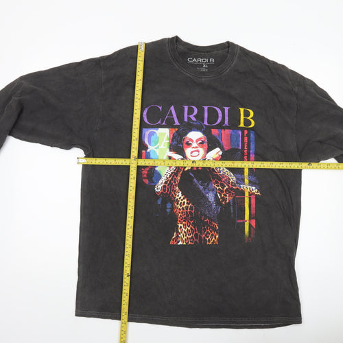 Cardi B Men’s Black XL Graphic Long Sleeve Cotton T-Shirt