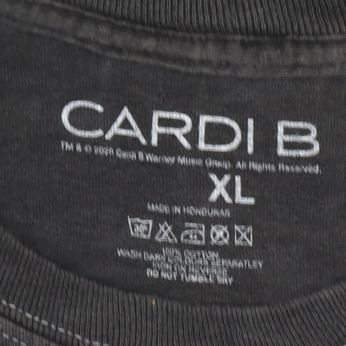 Cardi B Men’s Black XL Graphic Long Sleeve Cotton T-Shirt