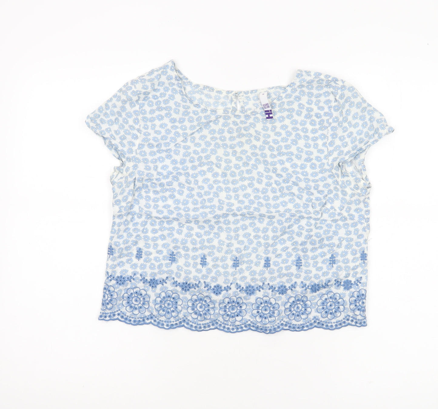 Henry Holland Women’s Blue Floral Cotton Blouse Size 10