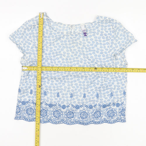 Henry Holland Women’s Blue Floral Cotton Blouse Size 10