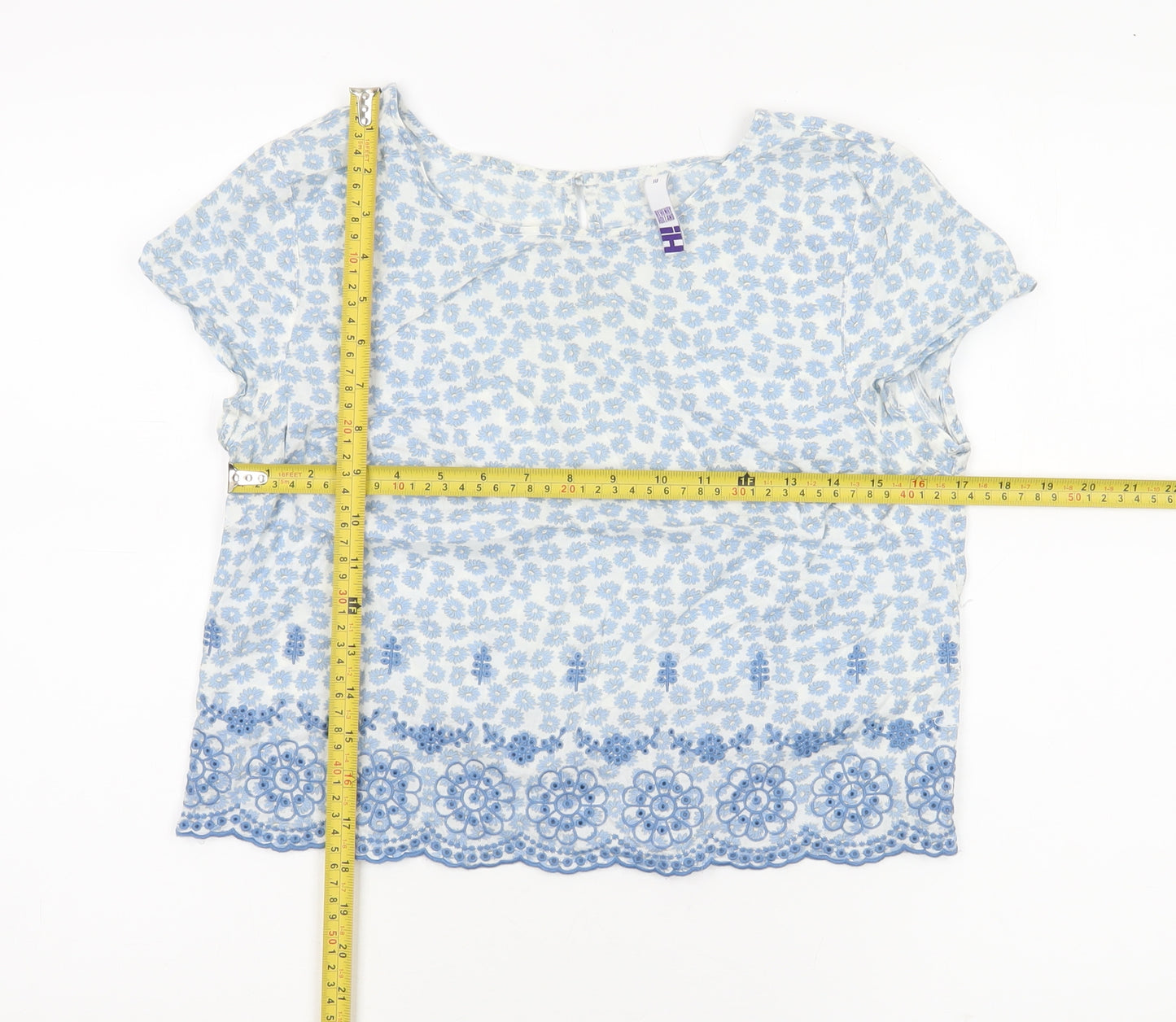 Henry Holland Women’s Blue Floral Cotton Blouse Size 10
