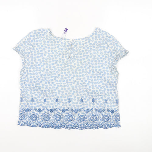 Henry Holland Women’s Blue Floral Cotton Blouse Size 10