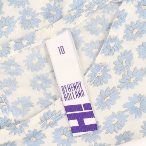 Henry Holland Women’s Blue Floral Cotton Blouse Size 10