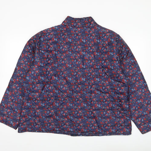 Anne de Lançay Womens Blue Floral Puffer Jacket XL