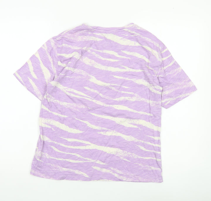 Marks and Spencer Womens Purple Animal Print T-Shirt Size 10