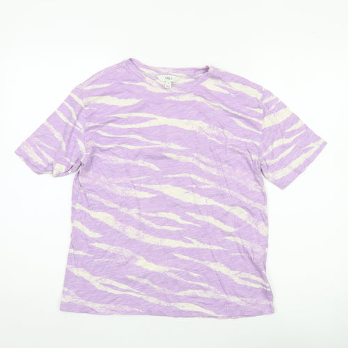 Marks and Spencer Womens Purple Animal Print T-Shirt Size 10