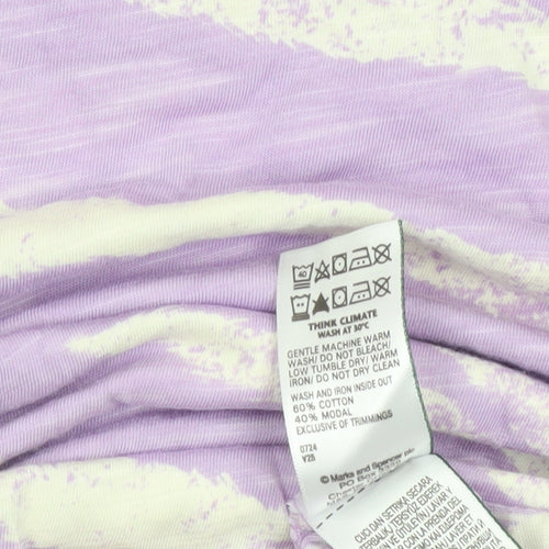 Marks and Spencer Womens Purple Animal Print T-Shirt Size 10
